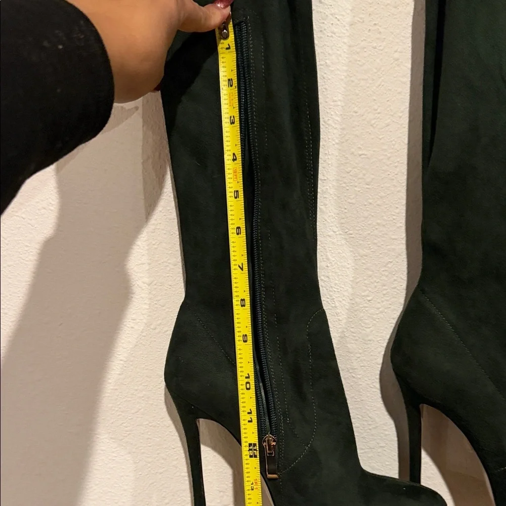 Simmi London Elegant Dark Green Over-the-Knee Boots